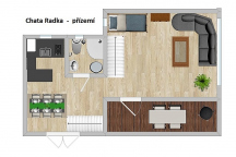 5L Chata „RADKA“ luxusní patrová chata o ploše 76 m2.