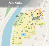 Autocamping a hotel Na Špici mapka
