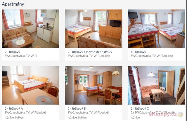 Autocamp a apartmány Zákoutí 2,4,5L apartmány
